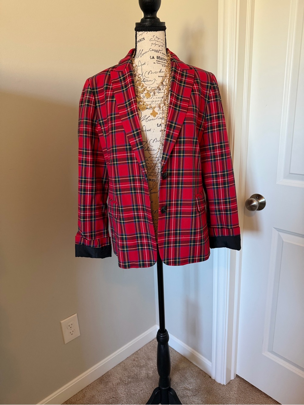 J. Crew Red Tartan Plaid Blazer - Women’s Tailored Jacket size10